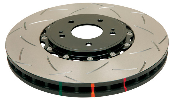 DBA 09-11 Nissan GTR R-35 Front Slotted 5000 Series 2 Piece Rotor Assembled w/ Black Hat 52320BLKS