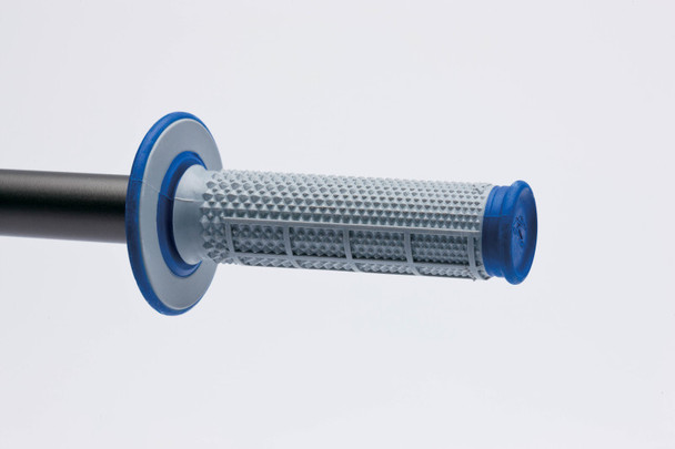 Renthal MX Dual Compound Grips Tapered 1/2 Waffle - Grey/ Blue G162