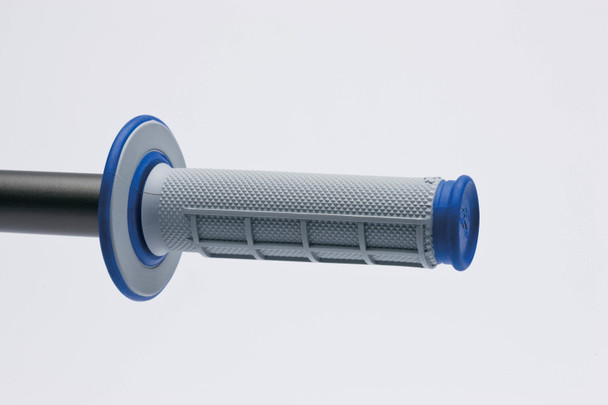 Renthal MX Dual Compound Grips 1/2 Waffle - Grey/ Blue G157