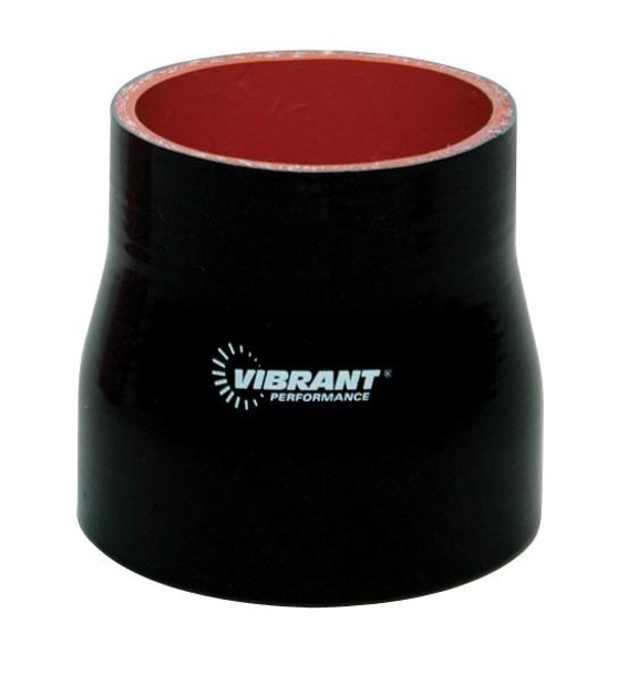 Vibrant 4 Ply Aramid Reducer Coupling 2.5in I.D. x 4in I.D. - Gloss Black 2928
