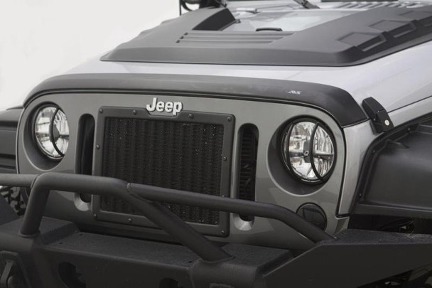AVS 07-18 Jeep Wrangler (2 Door) Ventvisor & Aeroskin Deflector Combo Kit - Matte Black 56020060