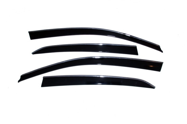 AVS 06-10 Volkswagen Jetta Ventvisor Low Profile Deflectors 4pc - Smoke w/Chrome Trim 794005