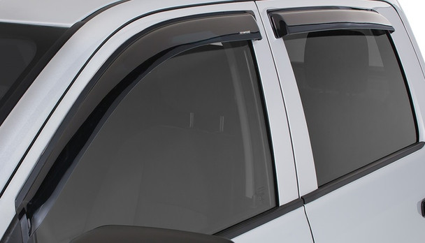 Stampede 2014-2018 Chevy Silverado 1500 Crew Cab Pickup Tape-Onz Sidewind Deflector 4pc - Smoke 60102-2