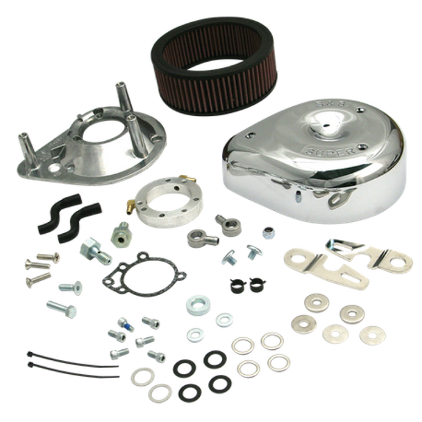 S&S Cycle 91-06 Carbureted XL Sportster Models Teardrop Air Cleaner Kit - Chrome 17-0448