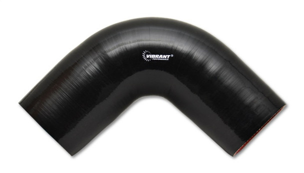 Vibrant 4 Ply Reinforced Silicone Elbow Connector - 2.25in I.D. - 90 deg. Elbow (BLACK) 2741