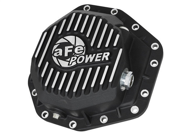 aFe Power Pro Ser Rear Diff Cover Black w/Mach Fins 2017 Ford Diesel Trucks V8-6.7L(td) Dana M275-14 46-70352