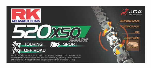 RK Chain 520XSO-104 - Natural 520XSO-104