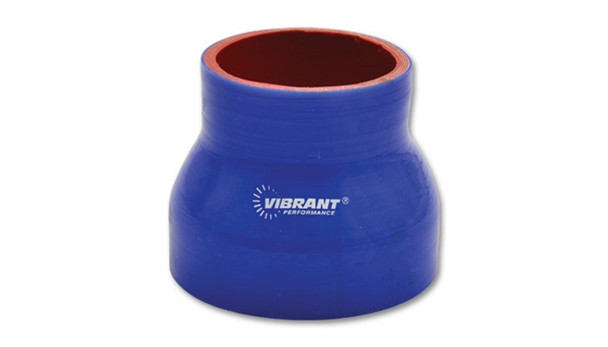 Vibrant 4 Ply Reinforced Silicone Transition Connector - 2.5in I.D. x 3in I.D. x 3in long (BLUE) 2772B