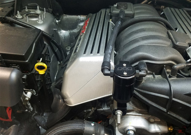 J&amp;L 11-24 Dodge Charger SRT 6.4L Hemi Passenger Side Oil Separator 3.0 - Black Anodized 3063P-B
