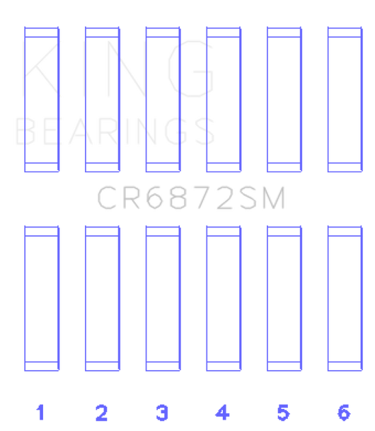 King Toyota 1GR-FE (Size STD) Connecting Rod Bearing Set CR6872SM