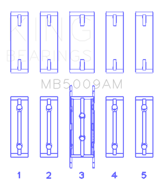 King Ford Fiesta 1.25i (ZETEC) Crankshaft Main Bearing Set MB5009AM