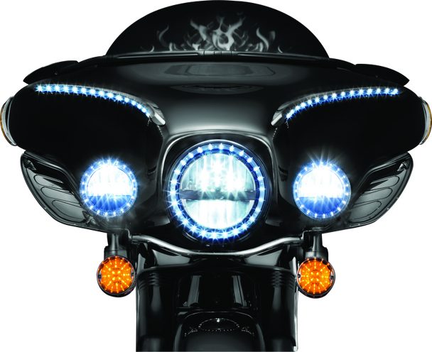Kuryakyn LED Front Turn Signal Conversion Flat Style Insert Amber Lens 5441