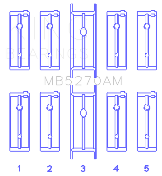 King Chrysler 148/148 Turbo DOHC 16V / Jeep 148 DOHC 16V (Size STD) Main Bearing Set MB5270AM