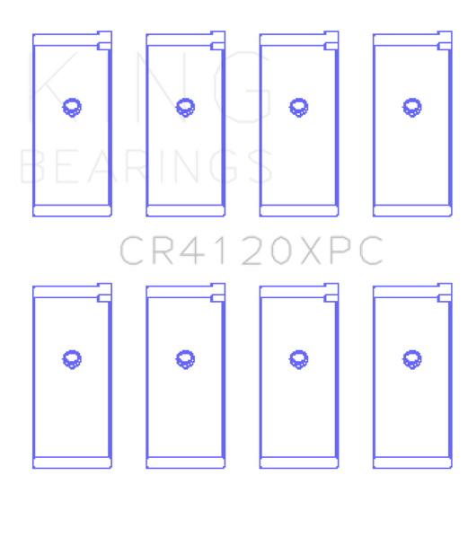 King Mitsubishi 4G63/4G64 (Size .026) Coated Connecting Rod Bearing - Set of 4 CR4120XPC.026