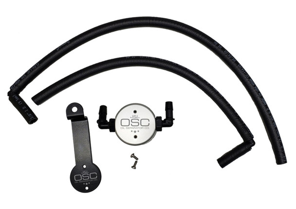 J&amp;L 05-24 Toyota 4Runner 4.0L Driver Side Oil Separator 3.0 - Clear Anodized 3107D-C