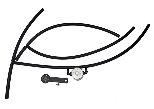 J&amp;L 16-24 Nissan Titan 5.6L Passenger Side Oil Separator 3.0 - Clear Anodized 3108P-C