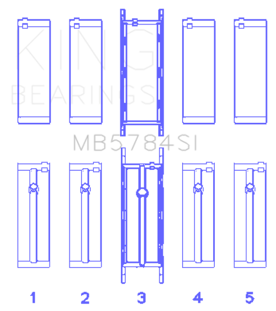 King BMW N20B20 (Size +0.50mm) Main Bearing Set MB5784SI0.5