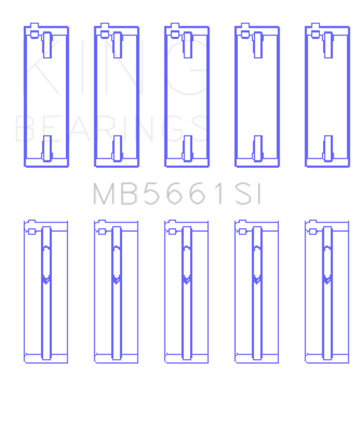 King Volkswagen AMB/BYK/BBX (Size STD) Silicon Bi-Metal Aluminum Main Bearing Set MB5661SI