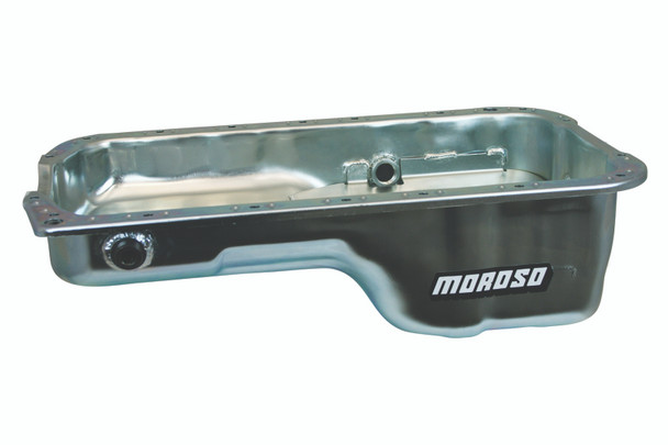 Moroso Honda 2.2/2.3L H Series Stock (w/Oil Drainbacks) Wet Sump 4qt 5.25in Steel Oil Pan 20916