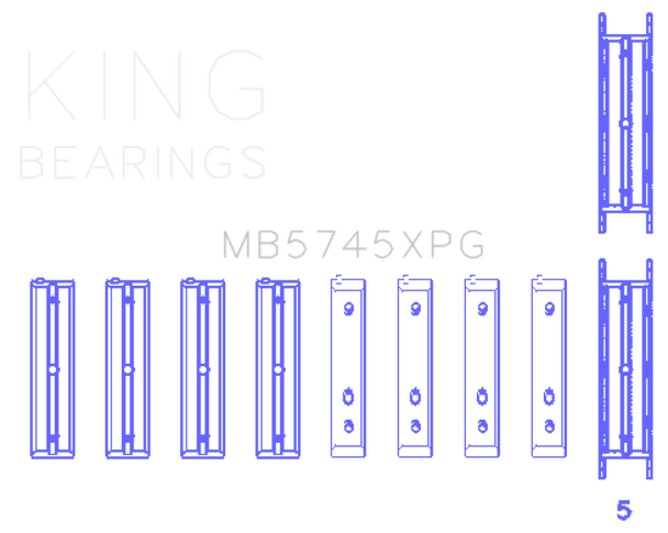 King Subaru FA20 FB20 - (Size STD) Performance Tri-Metal Main Bearing Set MB5745XPG