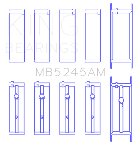 King 91-04 Nissan 146CI/2.4L KA24DE L4 / 89-97 146CI/2.4L KA24E L4  (Size +0.25) Main Bearing Set MB5245AM0.25