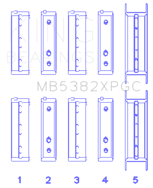 King Subaru EJ20 / EJ22/ EJ25 (Including Turbo) Coated Crankshaft Main Bearing Set MB5382XPGC
