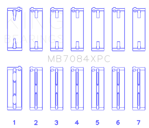 King Toyota 2JZGE/2JZGTE 24V 3.0L (Size .026) pMaxKote Performance Main Bearing Set MB7084XPC.026