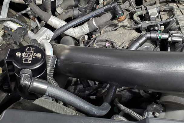 J&L 2015-2017 Ford Expedition 3.5L EcoBoost Oil Separator 3.0 - Black Anodized 3047P-B