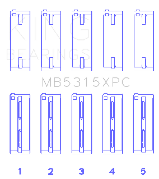 King Mitsubishi 4G63/4G64 (Size STD) Coated Performance Main Bearing Set MB5315XPC