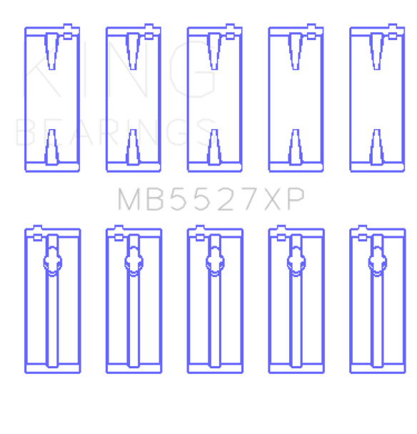King Toyota 4AGE/4AGZE 16V 1.6L (Size .026) Performance Main Bearing Set MB5527XP.026