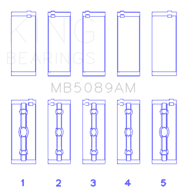 King Toyota 1RZ (Size STD) Crankshaft Main Bearing Set MB5089AM