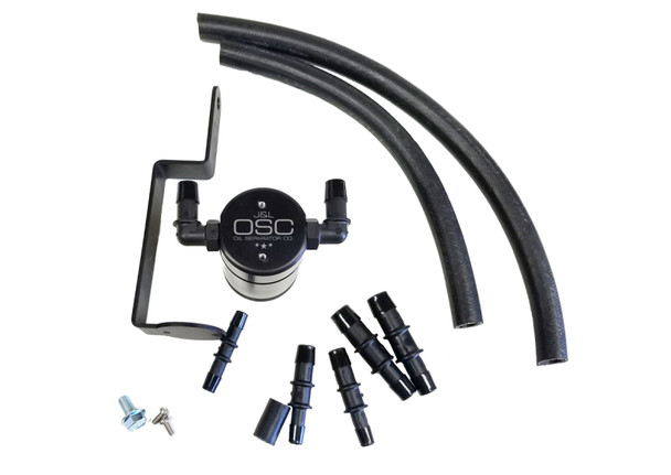 J&L 99-04 Ford Mustang GT Passenger Side Oil Separator 3.0 - Black Anodized 3019P-B