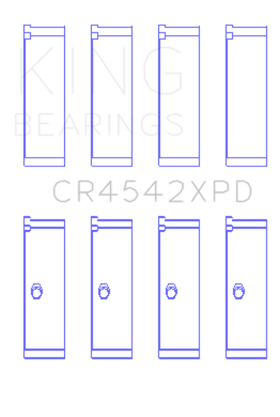 King Honda K-Series (except A3) 16v 2.0L/2.3L/2.4 XP Tri-Metal Performance Rod Bearing - Set of 4 CR4542XPD