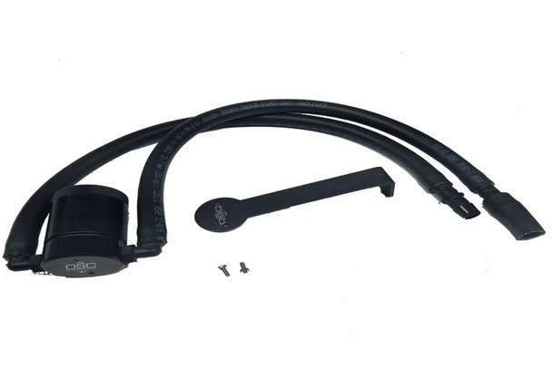 J&L 12-17 Jeep Wrangler JK 3.6L Passenger Side Oil Separator 3.0 - Black Anodized 3064D-B