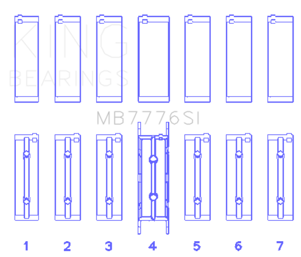 King BMW N55B30A/N53B30A/N52B30A (Size STD) Main Bearing Set MB7776SI