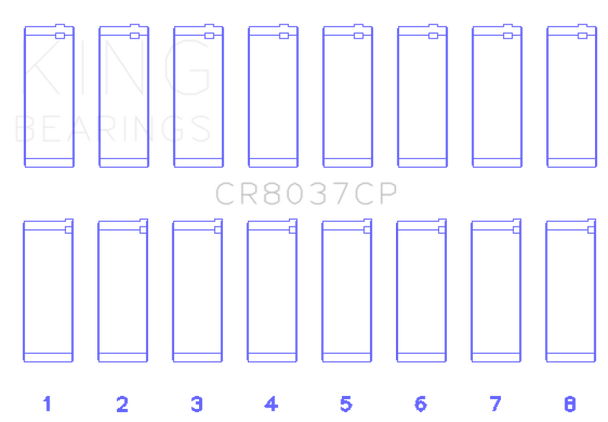 King 01-09 GM Duramax 6.6L A Rod (Size +.25mm) Connecting Rod Bearing Set CR8037CP0.75