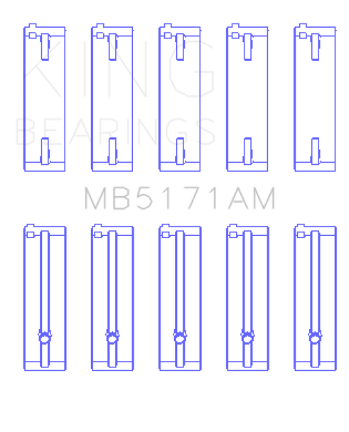 King Mazda FS-DE L4/FP L4/FS L4  DOHC 16 Valve  (Size STD) Main Bearing Set MB5171AM