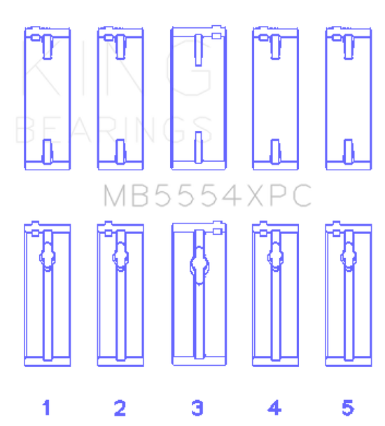 King Toyota 3SGTE 16V 2.0L (Size STD) pMaxKote Performance Main Bearing Set MB5554XPC