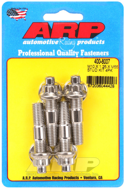 ARP M10 x 1.25 x 55mm Broached 4 Piece Stud Kit 400-8007