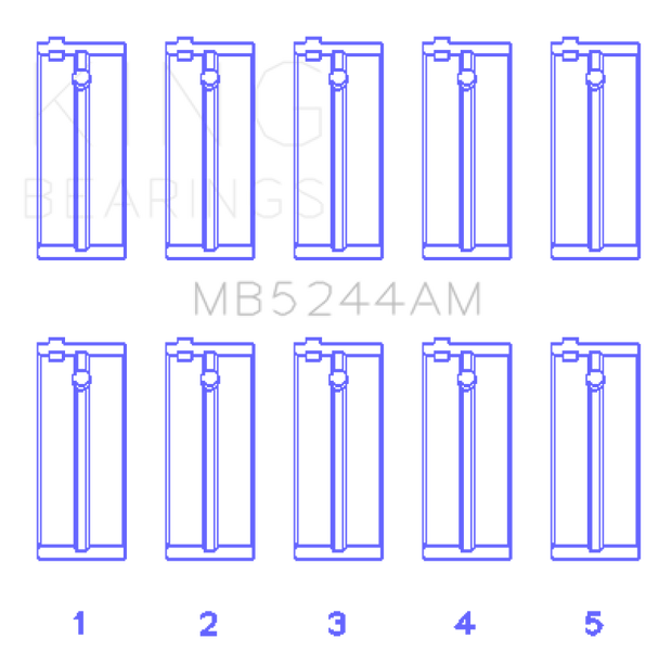 King Honda 91CI/1.5L D15A2/D15A3/D15B1/D15B2/D15B7/D15B8/D15Z1 (Size STD) Main Bearing Set MB5244AM
