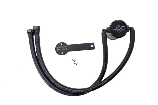 J&amp;L 16-24 Chevrolet Camaro LT1 6.2L Driver Side Oil Separator 3.0 - Black Anodized 3081D-B