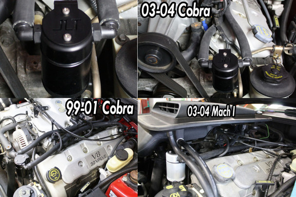 J&L 99-04 Ford Mustang SVT Cobra Driver Side Oil Separator 3.0 - Black Anodized 3018D-B