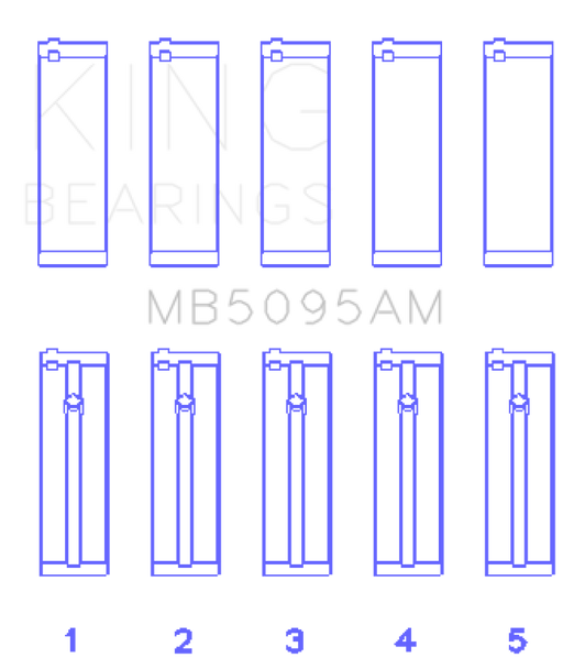 King Toyota 1E/2E (1.3L) (Size STD) Performance Main Bearing Set MB5095AM