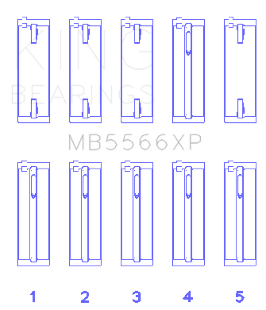 King Audi A4 1.8L AEB (Size +.25 Oversized) Performance Main Bearing Set MB5566XP0.25