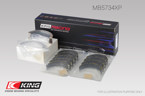 King Ford Mustang 302 Coyote (Size .25) Performance Main Bearing Set MB5734XP0.25