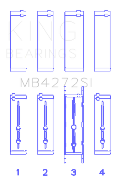 King Holden Alloytec 175/190 Crankshaft Main Bearing Set MB4272SI
