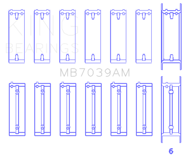 King BMW M51/M57 (Size STD) Main Bearing Set MB7039AM