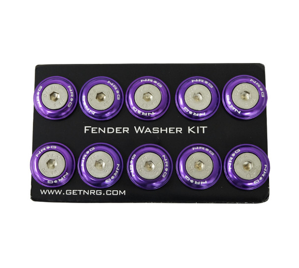 NRG Fender Washer Kit w/Rivets For Plastic (Purple) - Set of 10 FW-100PP