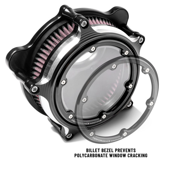 Performance Machine  Vision Air Cleaner W/Bezel - Contrast Cut 0206-2159-BM