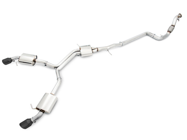 AWE Tuning Audi B9 A4 Touring Edition Exhaust Dual Outlet - Diamond Black Tips (Includes DP) 3015-33078